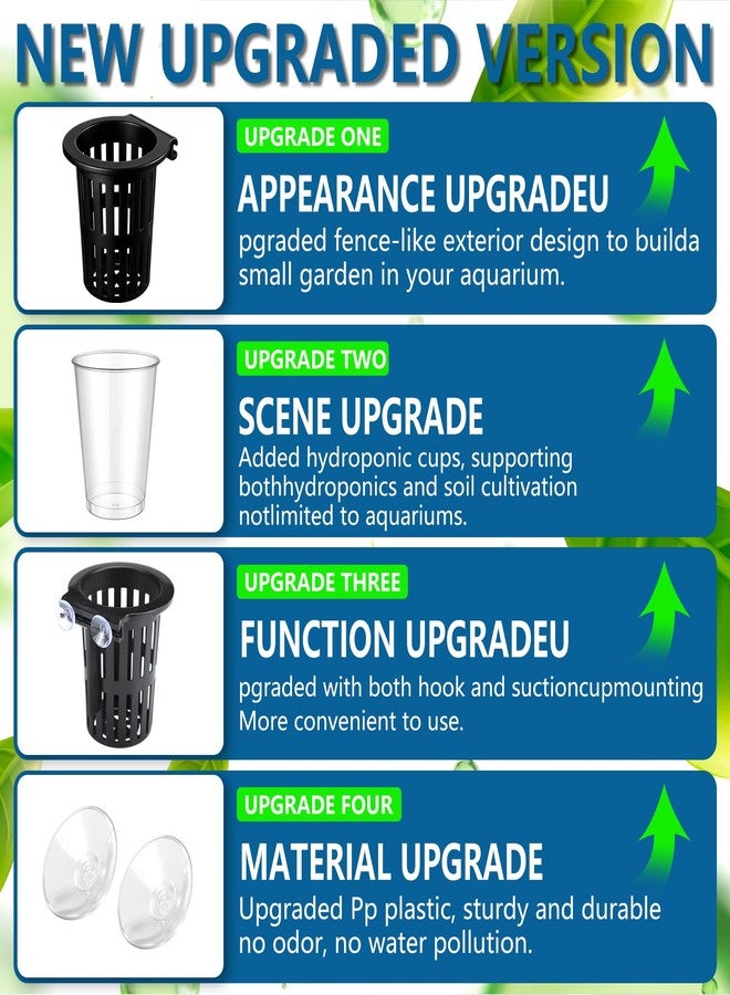 Novabright 2 Pcs Large Aquarium Plant Holder with Hydroponic Cup, 3.37 Inch Sick Hook and Suction Cups for Fish Tank Aquaponic Plant Cultivation and Aquascape Accessories Decorations(Black) - Image 5